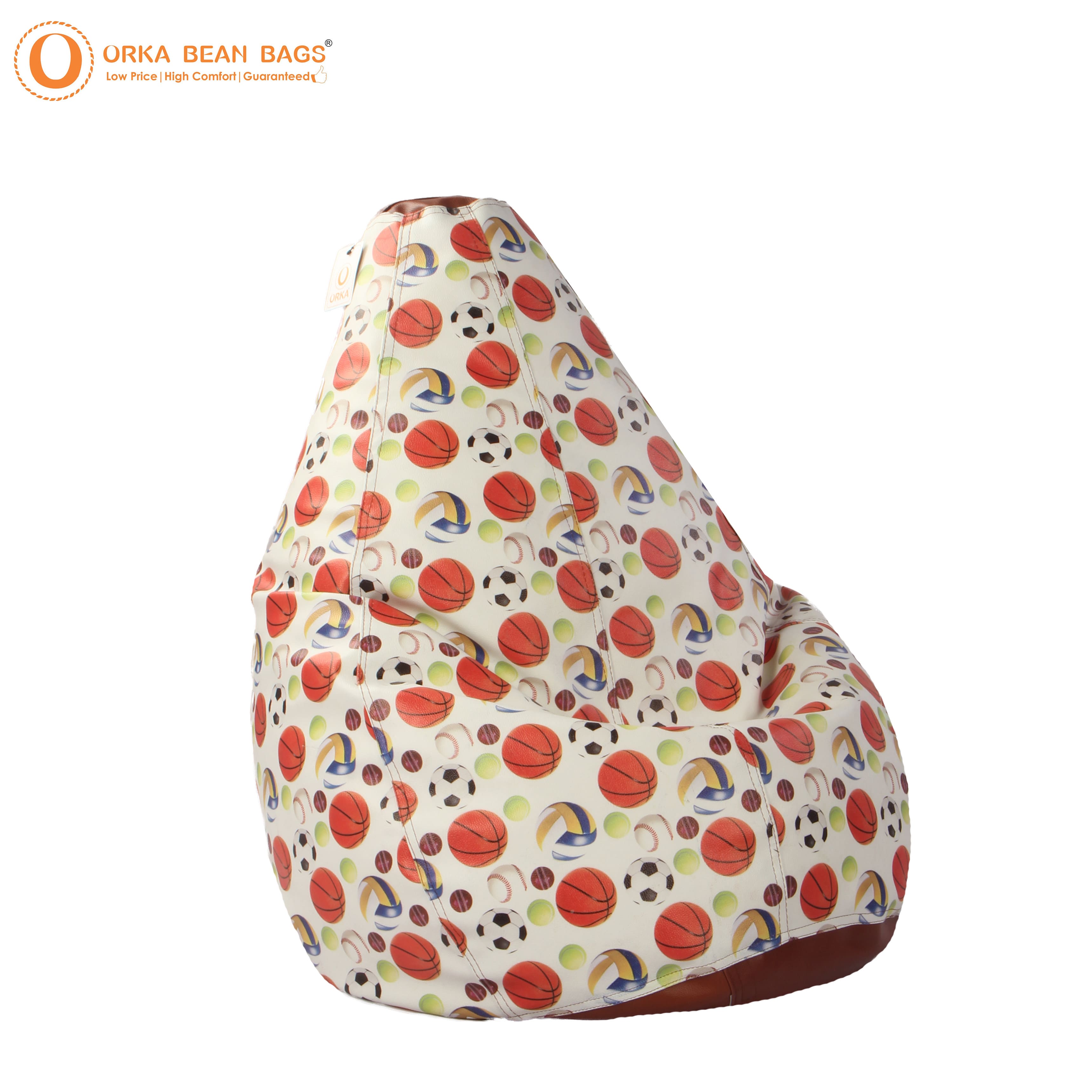 Orka Digital Printed Sport Ball Theme XXXL Bean Bag Filled With Beans